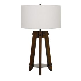 150W 3 Way Bilzen Ash Wood Tripod Table Lamp