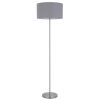 150W 3 wayt Cromwell metal floor lamp with gray linen shade