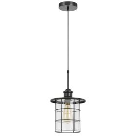 60W Silverton metal/glass pendant fixture (Edison bulbs included)