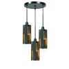 60W X 3 Reggio Wood Pendant Glass Fixture (Edison Bulbs Not included)