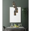 60W X 5 Reggio Wood Pendant Glass Fixture (Edison Bulbs Not included)