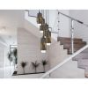 60W X 5 Reggio Wood Pendant Glass Fixture (Edison Bulbs Not included)