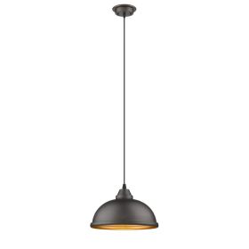 IRONCLAD Industrial-style 1 Light Rubbed Bronze Ceiling Mini Pendant 10" Wide