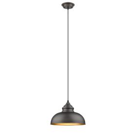 IRONCLAD Industrial-style 1 Light Rubbed Bronze Ceiling Mini Pendant 12" Wide