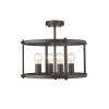 IRONCLAD Farmhouse 4 Light  Rubbed Bronze Convertible Semi-flush Ceiling Fixture 17.5" Wide