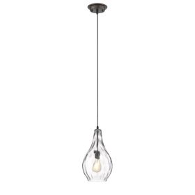 BROOKLYNN Transitional 1 Light Rubbed Bronze Ceiling Mini Pendant 9" Wide