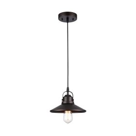 MYCROFT Industrial-style 1 Light Rubbed Bronze Ceiling Mini Pendant 9" Shade