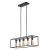 CHLOE Lighting IRONCLAD Industrial 5 Light Matt Black Island Pendant 33" Wide