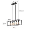 CHLOE Lighting IRONCLAD Industrial 5 Light Matt Black Island Pendant 33" Wide