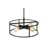 CHLOE Lighting RYKER Farmhouse 4 Light Oil Rubbed Bronze Drum Ceiling Pendant 18" Wide
