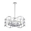 WILLOW Transitional 6 Light Chrome Ceiling Pendant 25" Wide