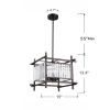 VANESSA Contemporary 4 Lights Rubbed Bronze Ceiling Pendant 15" Wide