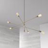 6LT Incandescent Adjustable Pendant, Aged Brass