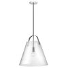 1LT Incandescent Pendant, PC, CLR Glass
