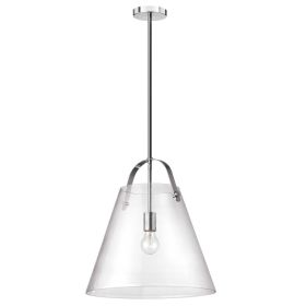1LT Incandescent Pendant, PC, CLR Glass
