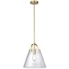 1LT Incandescent Pendant, Aged Brass,Clear Glass