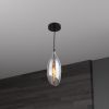 1LT Incandescent Pendant, Blk Finish,Smoke Glass