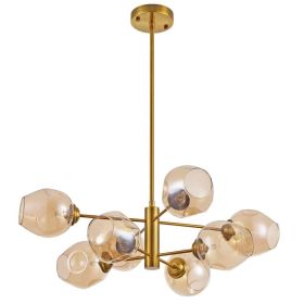8LT Halogen Chandelier, VB with Champagne Glass