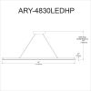 30W Horiz Pendant AGB, WH Acrylic Diffuser
