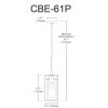 1LT Pendant, Rectangular Metal Frame,Frosted Gls