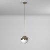 1LT Halogen Pendant, AB, WH Opal Glass