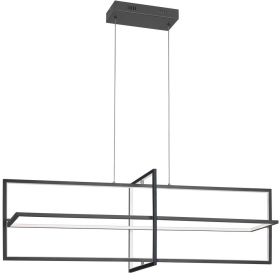 55W Horiz Chandelier MB, WH Acrylic Diffuser