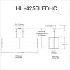 55W Horiz Chandelier MB, WH Acrylic Diffuser