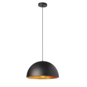 1LT Pendant, Matte Black Exterior, Gold Interior