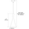 1LT Incan Pendant White,Silver Pebbled Interior