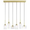 6LT Halogen Horizontal Pendant, AGB, Clear Glass