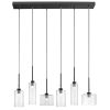 6LT Halogen Horizontal Pendant, MB, Clear Glass