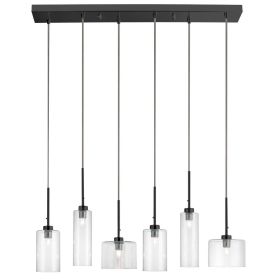6LT Halogen Horizontal Pendant, MB, Clear Glass