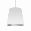 1LT Oversized Drum Pendant,Large - Wht/Slv