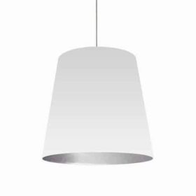 1LT Oversized Drum Pendant,Large - Wht/Slv
