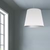 1LT Oversized Drum Pendant,Large - Wht/Slv