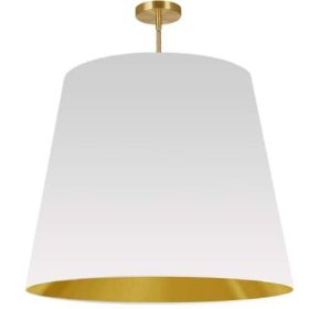 1LT Oversized Drum Pendant X-Large, WH/GLD Shade