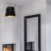 1LT Oversized Drum Pendant, Small - Blk/Gld