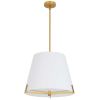 4 LT Incandescent Pendant, AGB, WH fabric shade