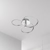24W Semi Flush, Polished Chrome