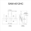 12LT Horiz Chandelier, AGB, Clear Fluted Glass