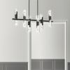 12LT Horiz Chandelier, MB, Clear Fluted Glass