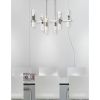 12LT Horiz Chandelier, PC, Clear Fluted Glass