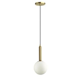 1LT Incandescent Pendant,  AGB, WH Glass