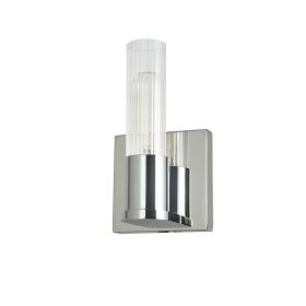 1LT Incand Wall Sconce,  PC, CLR Fluted Glass