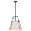 1LT Trapezoid Pendant Black/CRM Shade,790 Diff