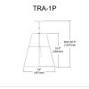 1LT Trapezoid Pendant, GLD with WH Shade