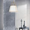 1LT Trapezoid Pendant, GLD with WH Shade