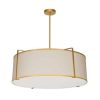 4LT Drum Pendant GLD/CRM Shade, 790 Diff