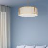 4LT Drum Pendant GLD/CRM Shade, 790 Diff