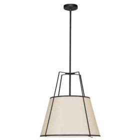 3LT Trapezoid Pendant Black/CRM Shade, 790 Diff